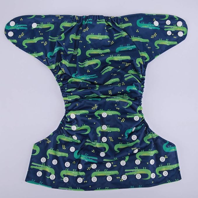2 to 7 Years Old Junior Big Cloth Diaper Nappy Pocket Reusable Washable Baby (Crocodile)