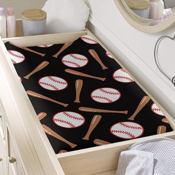 Golf Changing Pad Cover 32'' x 16'' Baby Diaper Changing Table Covers Soft & Breathable Polyester Change Pad Sheets for Boys, One Size, Black