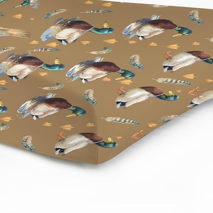 Vintage Duck Hunting Baby Changing Pad Cover for Boy Girl 32''x16'' Mallard Ducks Feathers Fitted Diaper Changing Table Sheets Wild Bird Animal Comfort Soft Breathable Baby Changing Table Mats