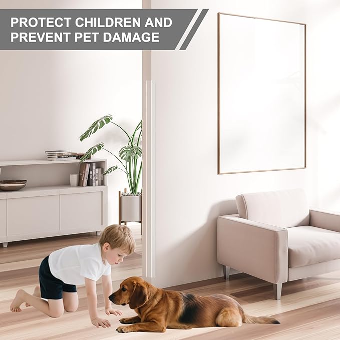 Wall Corner Protector, 4PCS Clear Self-Adhesive Corner Guards for Walls, Furniture, Door, Table & Stairs, Edge Protector, Scratch Prevention & Easy to Install (47.2inx0.67in/120cmx1.7cm)