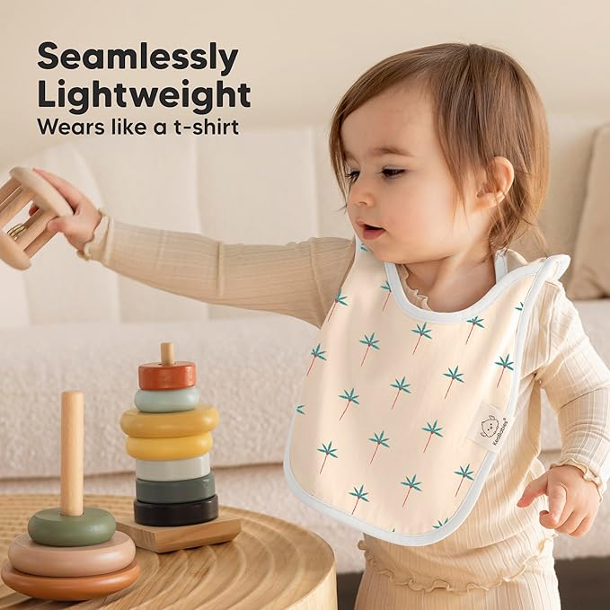 KeaBabies 8-Pack Bibs for Baby Girl, Boy - Pullover Large Baby Bibs for Drooling and Teething Infant, Newborn, Soft & Absorbent Organic Cotton, Long Torso Coverage Keep Toddler Clean & Dry (Wildscape)