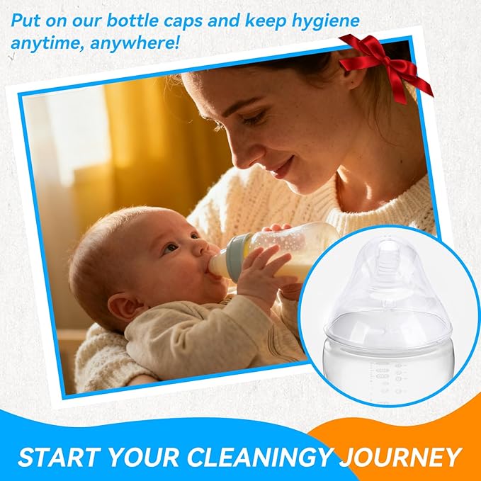 5 Pack Baby Bottle Lids Replacement for Tommee Tippee, Leakproof Seal Caps Replacement Designed for 5oz and 9oz Bottles for Travel and Daily Use Easy to Clean and Fill