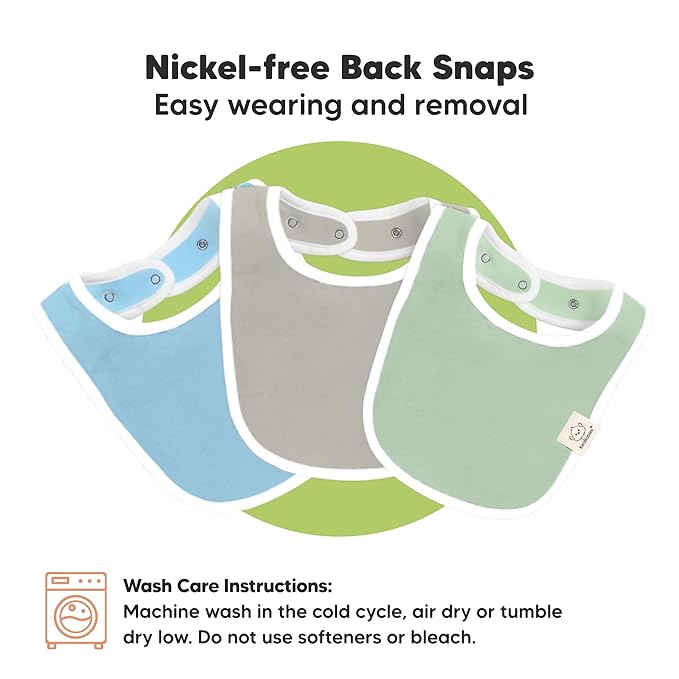 8-Pack Organic Baby Bibs for Boys, Girls - Soft Cotton Drooling and Teething Bibs for Baby Girl & Boy, Extra Absorbent, Easy to Clean & Put On for Toddler, Newborn, Infant 0-24 Months (Spring)