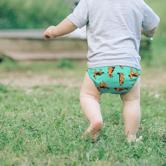 WIRESTER Baby Cloth Diaper One Size Adjustable Washable Reusable Cloth Pocket Diaper for Baby - German Shepherd Funny Playful Postures