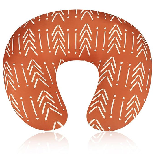 Baby Nursing Pillow Cover, Breastfeeding Pillow Cover Boys Girls, Nursing Pillow Case for Newborn, Soft Fabric Fits Snug On Infant, Washable and Breathable, Vintage Orange