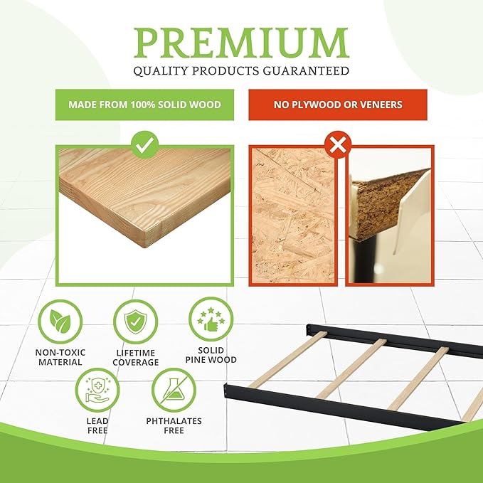 Full-Size Conversion Kit Bed Rails for Oxford, Soho, Ozlo & Avalon Baby Convertible Cribs - Solid Wood - Toddler & Adult Rail for Full-Size Bed - Nursery & Baby Furniture (Brushed Steel, Hook-On Kit)