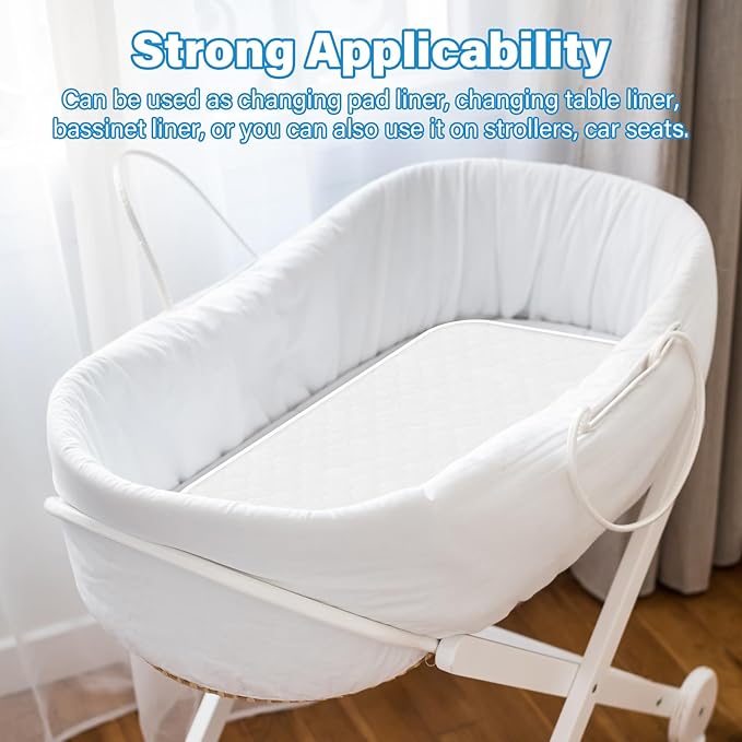Baby Thicker Diaper Changing Quilted Pad Liner, Non-Slip 3 Pack Heavy Absorbency Reusable Incontinence Pads for Kids Changer Washable Underpads(FDYQ)