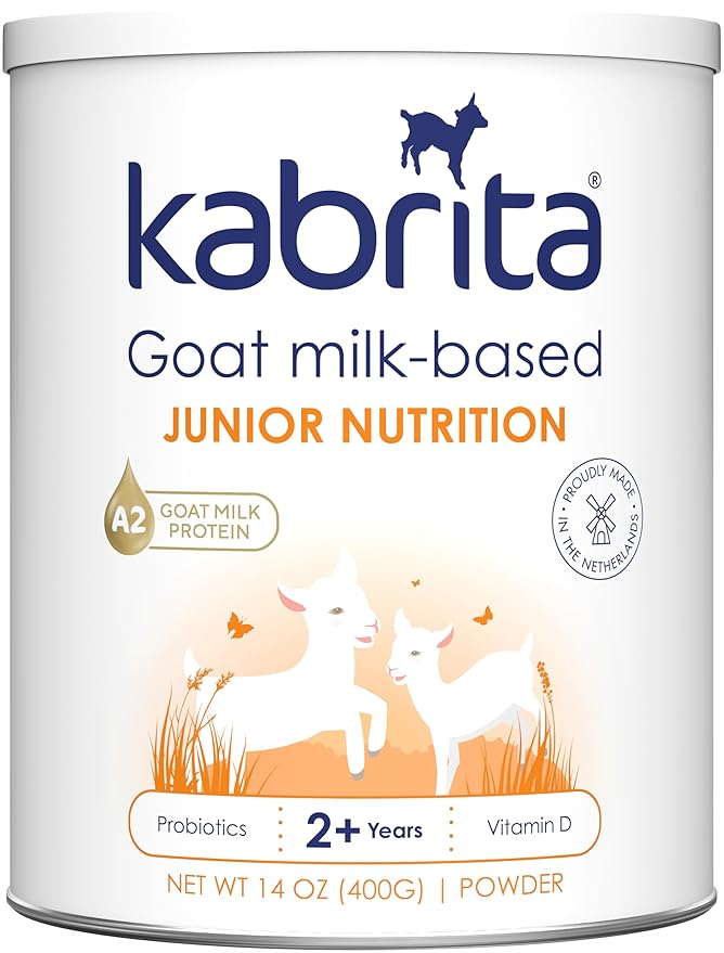 Kabrita Junior Goat Milk Powder for Kids - Easy to Digest Powdered Goat Milk Ages 2-7 - Immunity Boosting Containing Vitamin C, D, E, Protein & Calcium - Non-GMO Gentle on Sensitive Tummies - 14Oz