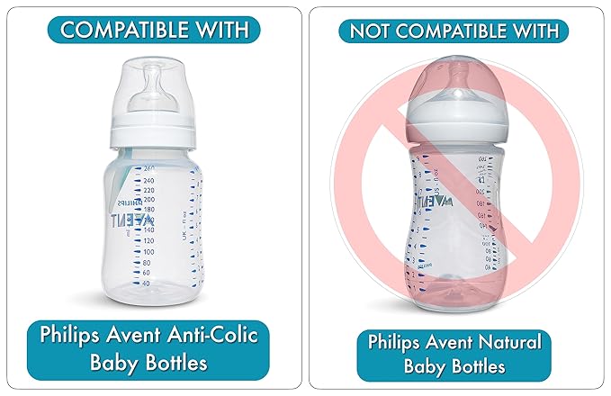 Sippy Spout Nipples for Philips Avent Anti-Colic Baby Bottles, 4-Count, Soft Spout, Food Grade Silicone, Variable Flow, Spill and Leak Proof, BPA-Free, Converts Bottle to Sippy Cup, 4+ Months