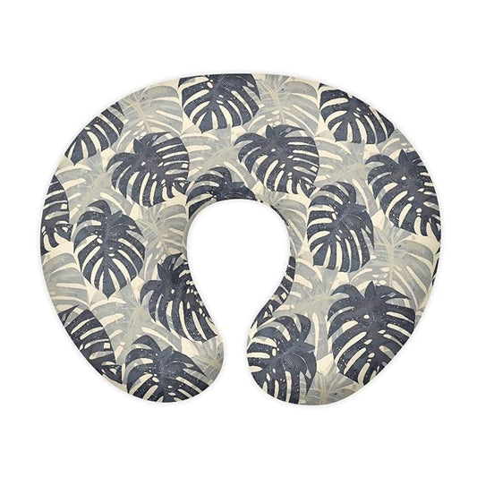Monstera Leaf Pillowcase for Nursing, Tropical Leaves Soft Breastfeeding Nursing Pillows Cover, Hawaii Style Stretchy Feeding Pillow Case for Baby Girl and Boys