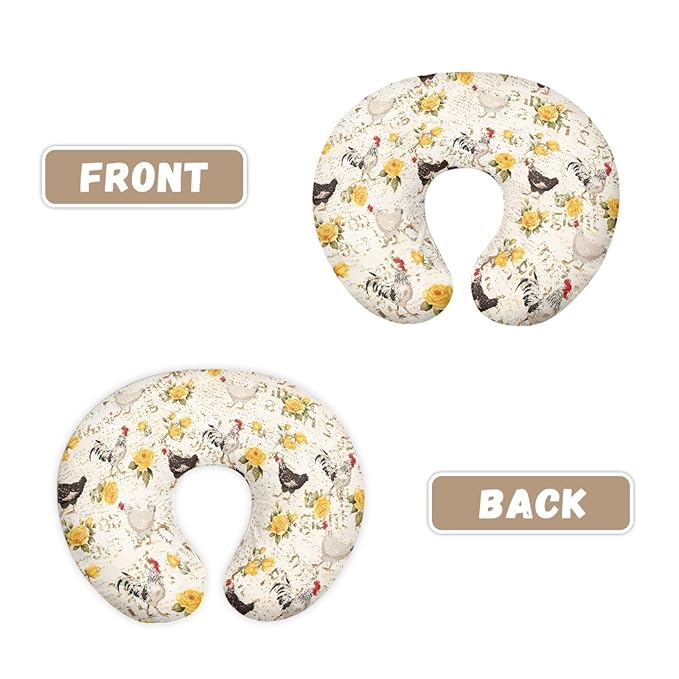 Forchrinse Rooster Print Nursing Pillow Slipcover Covers Soft Comfortable Pillowcase for Nursing Pillow Stretchy Replaceable Feeding Pillow Slipcover Washable
