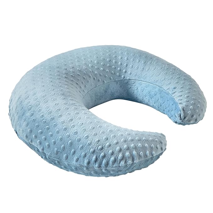ESEN Plus Size Nursing Pillow and Body Positioner for Breast Feeding and Bottle Feeding, Ultra Soft Baby Breastfeeding Pillows with Removable Nursing Pillow Cover for Mom and Baby (Blue)