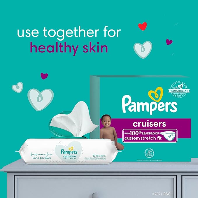 Pampers Cruisers Diapers - Size 7, 70 Count, Disposable Active Baby Diapers with Custom Stretch