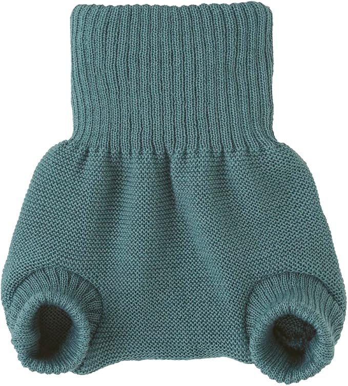 EcoAble Merino Wool Diaper Cover – Organic Overnight Knit Cover | Breathable Natural Fiber | Ideal for Fitted Cloth Diapers (EU86-92, Eucalyptus)