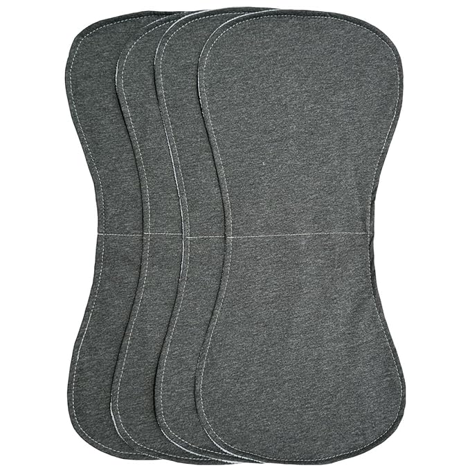 Baby Burp Cloths Baby Burp Set Curved Absorbent and Soft Valuable 4 Pack (Flecked Grey)