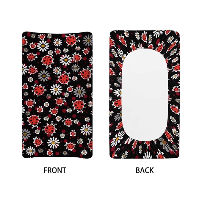 Ladybug Baby Changing Pad Cover Girls Boys Baby Nursery Diaper Changing Pad Sheets Soft Comfy Cradle Mattress 18 X 36 Sheets Gift for Friends