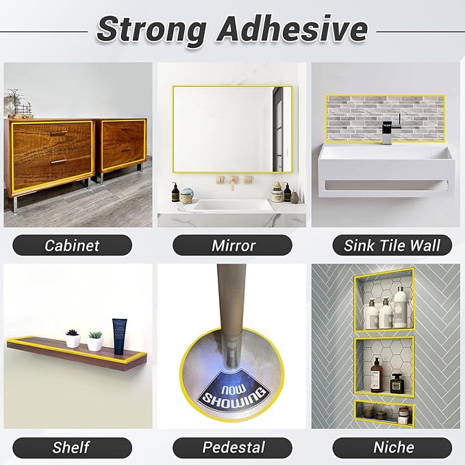 Tile Edge Trim, Flexible L Shaped Rubber Edge Trim, Small Size 90 Degree Tile Corner Trim, Peel and Stick Edging Trim for Tile and Wall Edges, Table Edge Trim, Yellow Color, 20Ft, Rubber EPDM Material