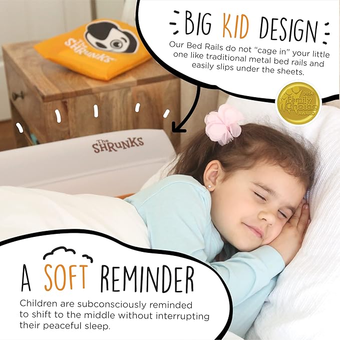 The Shrunks Convertible Inflatable Crib Bed Rail Bumper for Toddlers, Toddler Beds, Twin, Full, Queen, King Size Beds | Portable Bed Rail for Travel or Home | Bed Guard Rail for Kids | 2 Mini Rails