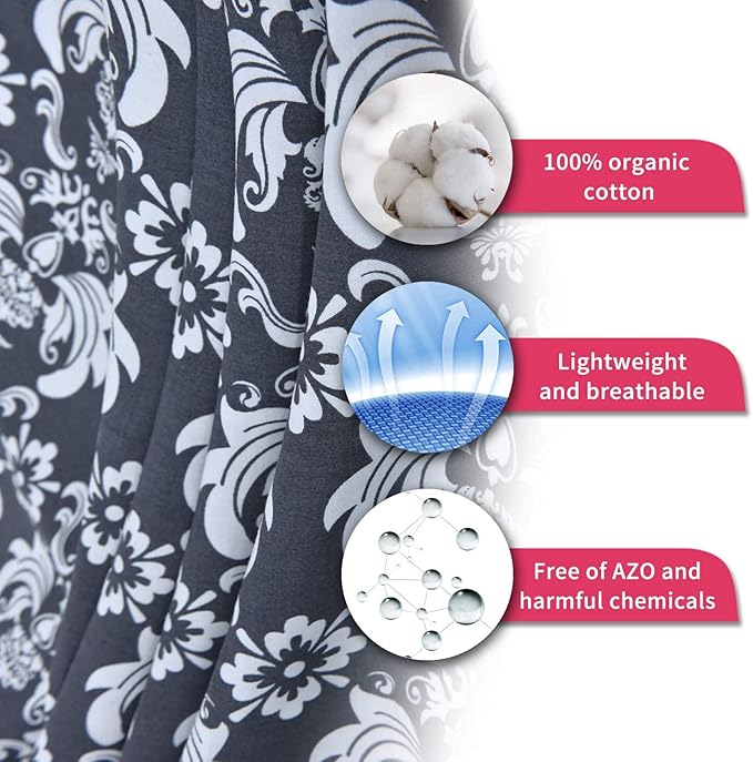 Baby Nursing Cover for Mom Breastfeeding, Breathable Cotton Privacy Breastfeeding Covers with Ajustable Hoop for Mom