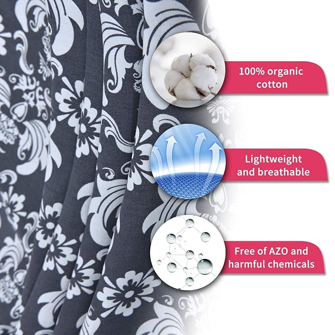 Nursing Cover for Mom Breastfeeding, Baby Privacy Nursing Covers Up Breathable Cotton with Ajustable Hoop for Mother (Grey)