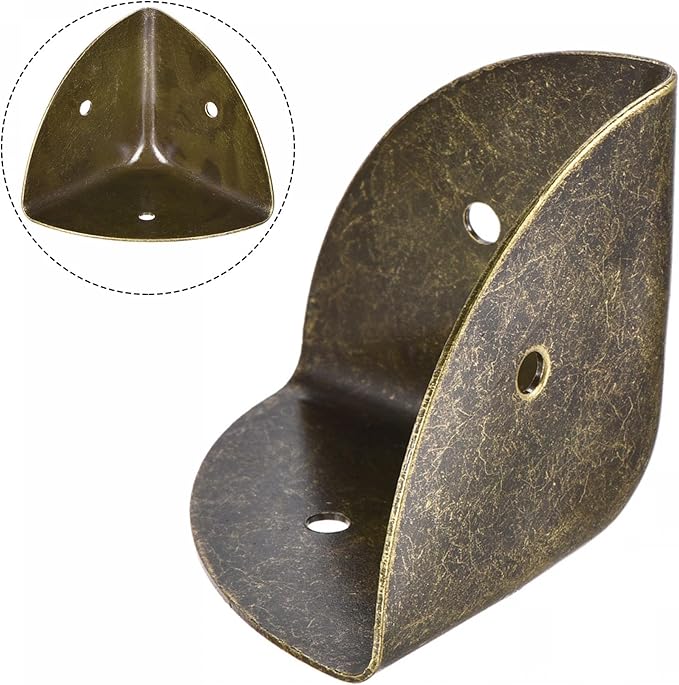 uxcell 40x40x40mm Metal Box Corner Protectors Edge Guard Bronze Tone 8pcs for Table Corners and Desk Corners