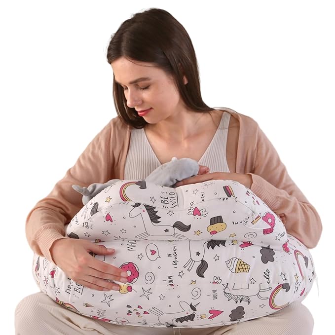 BATTOP Nursing Pillow for Breastfeeding with Removable Covers, PlusSize Breastfeeding Pillows for Mom, Bottle Feeding Pillow, Extra Pillow on Top for More Support for Mom