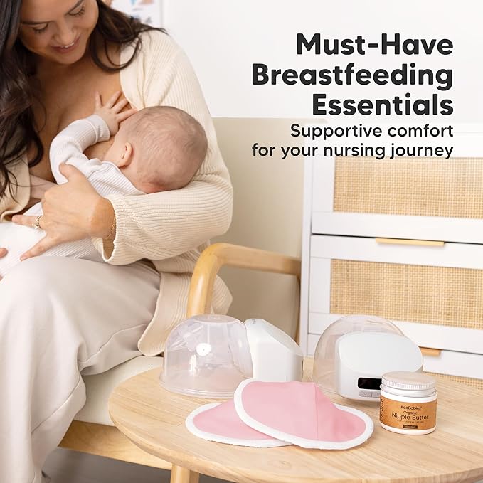 Organic Nursing Pads - 14 Washable Breast Pads for Breastfeeding, Wash Bag, Viscose Derived from Bamboo Reusable Nipple Covers for Breastfeeding Essentials, Soft & Absorbent(Pastel Touch, XL 5.6")