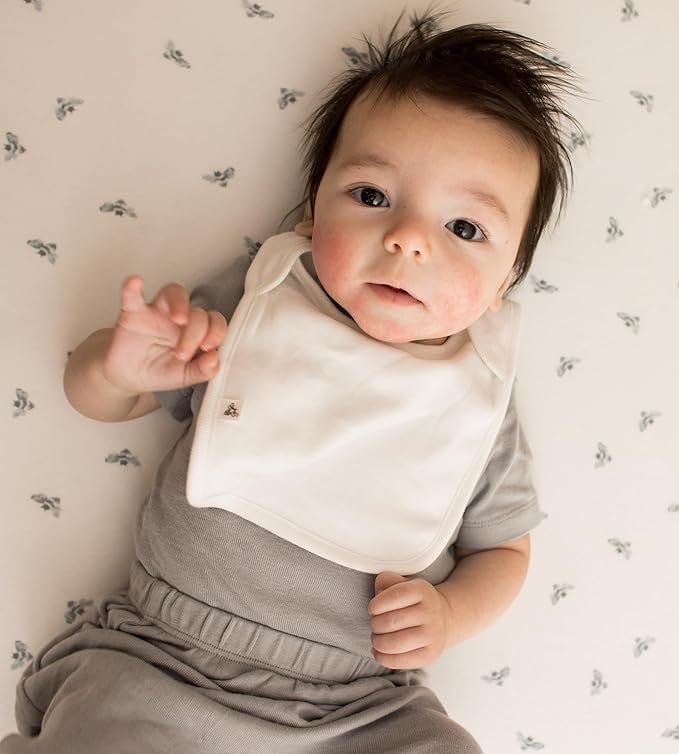 Burt’s Bees Baby Unisex Baby Bibs, Lap-Shoulder Drool Cloths, 100% Organic Cotton with Absorbent Terry Towel Backing Bibs