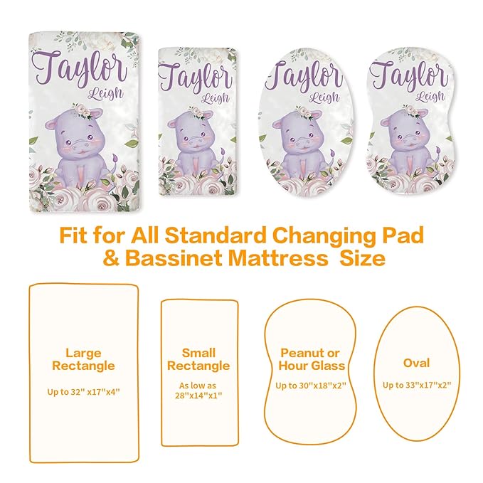 Custom Changing Pad Cover Set - Jersey Knit Comfy CozyUltra Soft Unisex Diaper Changing Table Covers with Personalized Name for Baby Boys Girls - Waterproof Ultra Soft 4 Pcs Set Style11