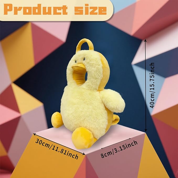 Baby Head Protector Backpack Cushion Wear - Adjustable Baby Toddler Fall Back Head Protector for Crawling Walking Cute Yellow Duck