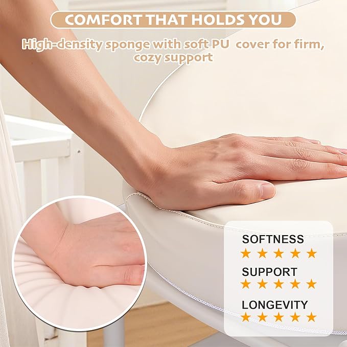 Baby Changing Pad, Waterproof & Wipeable Soft Diaper Changing Mat with PU Cover, Contoured Baby Changing Pad for Dresser & Table, with Non-Slip Safety Belt, Portable & Lightweight,Large Cushioned Foam