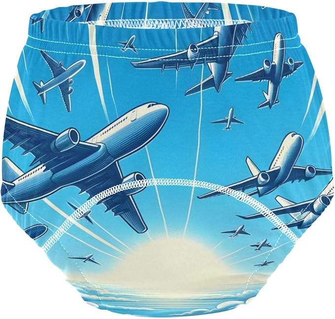 Toddler Training Pants, Airplanes Flying in The Sky Cotton Potty Training Underwear for Baby Boy Girl 3-Pack