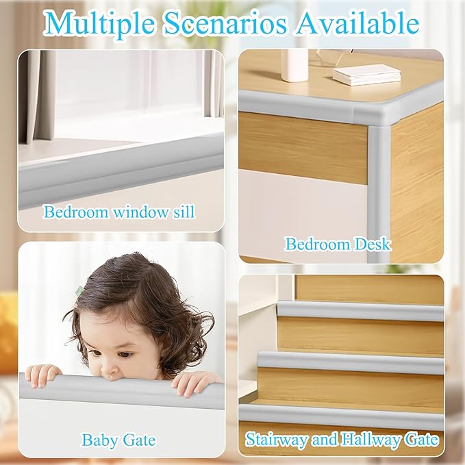 ZOMPAGO Baby Proofing Edge Protector,Foam L-Shape Self-Adhesive Corner Guards,2 Roll Baby Crib Bumper Pad,Wall & Corner Protector Baby,Foam Corner Protectors for Nursery Kitchen Fireplace Furniture