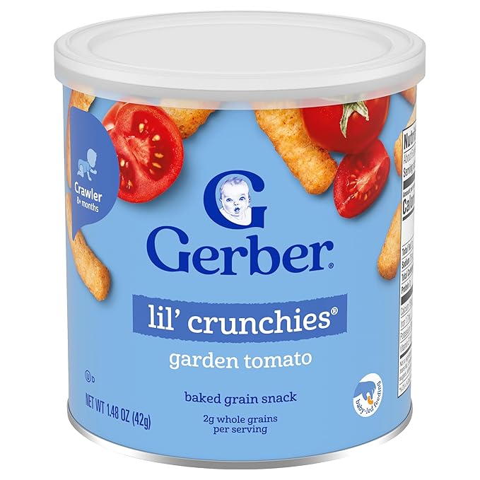 Gerber Lil Crunchies Variety Pack, 2 Garden Tomato, 2 Apple Sweet Potato, 2 Mild Cheddar, 1.48 OZ each (6 CT)
