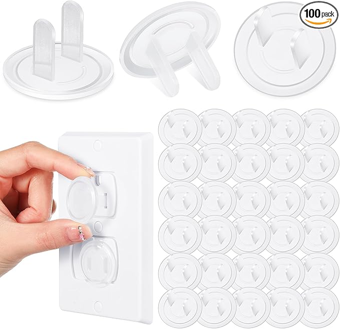 Thyle 100 Pcs Outlet Covers Bulk Child Baby Proofing Plug for Electrical Outlets Covers Easy Install Socket Sturdy Safe Secure Baby Proofing Kit for Home Office Bulk