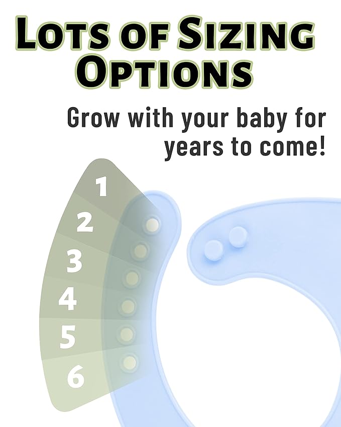 DF DUALFERV 4 Pcs Silicone Baby Bibs for Girls and Boys, Waterproof and Adjustable Toddler Bib