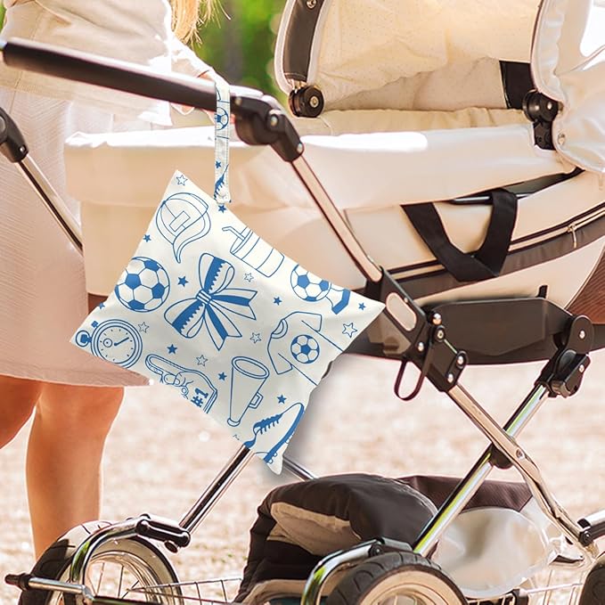 Soccer Wet Dry Wet Bag for Swimsuit Towel Baby Travel Cloth Diapers Beach Gym Toiletries Makeup Storage Bag Summer Vacation Essential Holiday Soccer Themed Gifts Game Day Party