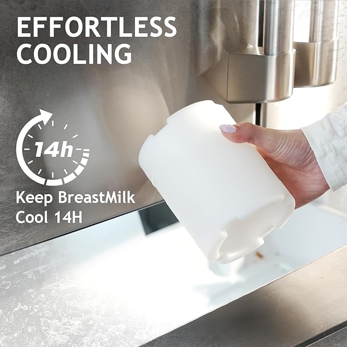 11oz Half-Day Cold-Chain Breastmilk Cooler, Double-Wall Vacuum Stainless Steel with 360° Cooling, Keeps Milk ≤50°F for 14 Hours, Ultra-Portable Leak-Proof BPA-Free, Easy to Clean