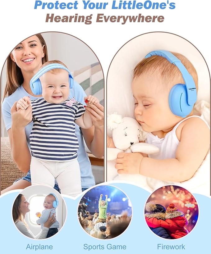 [2-in-1] Baby Ear Muffs Noise Protection - [Two Modes] Baby Headphones for Noise Cancelling Headphones- Infant Headphones Noise Cancelling - Ear Protection for 3 Months to 4 Years