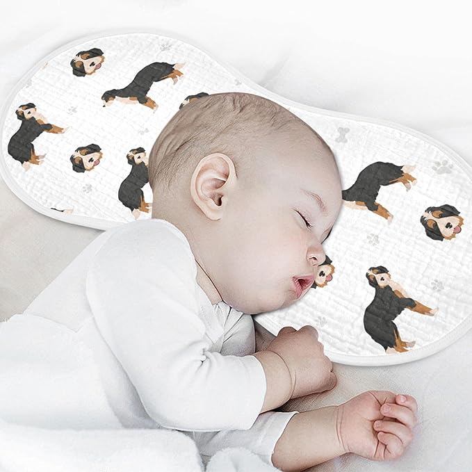 vvfelixl Baby Burp Cloths Bernedoodle Dog Baby Newborn Cotton Burping Cloths Set Baby Washcloths 4 Pack