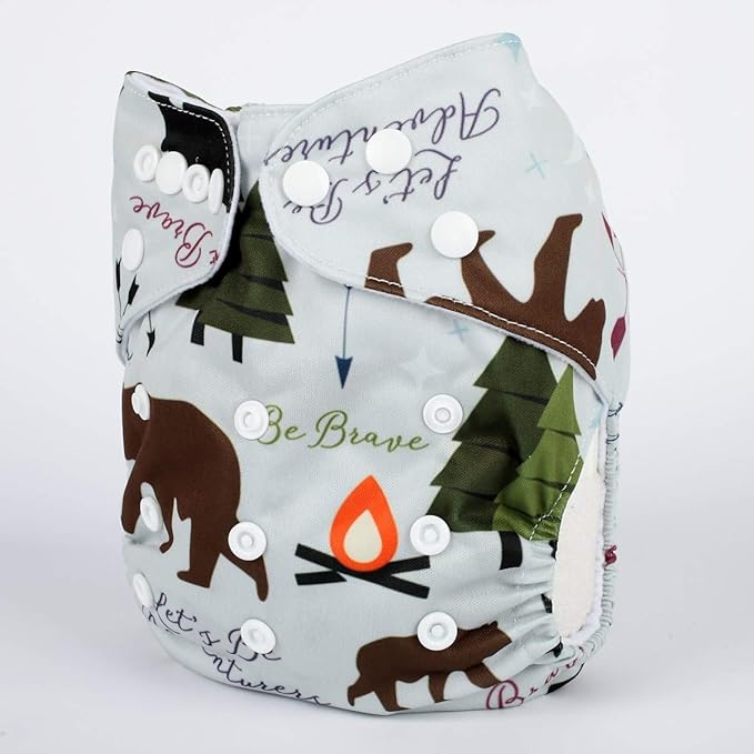 Baby Pocket Diaper Nappy Reusable Washable 8lbs to 36lbs (Be Brave)