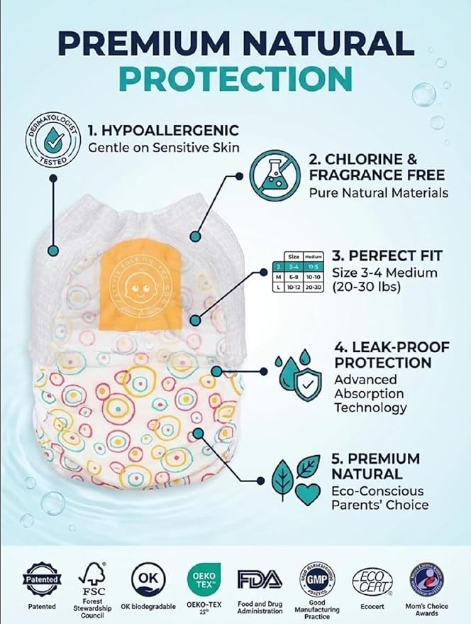 Little Toes On The Go Swim Diapers 2 Bag Bundle (Count 4) Size Medium