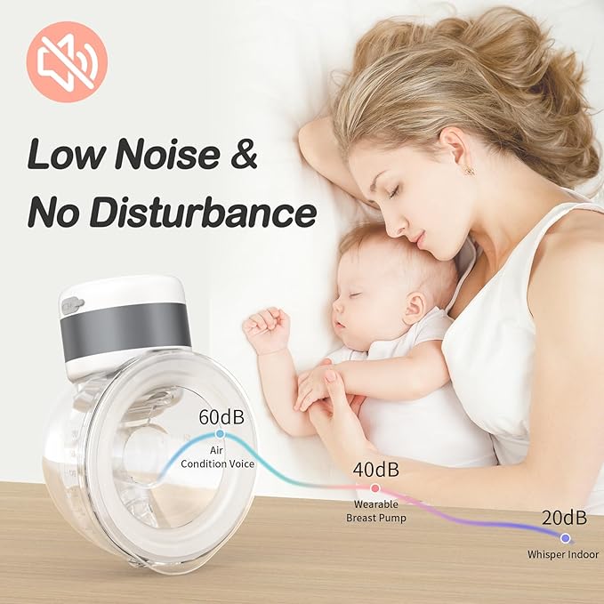 Wearable Breast Pump ABP-1506, Strong Suction Hand Free Double Electric Breast Pumps with 3 Modes & 9 Levels LED Display Portable Wearable Breastfeeding Pump for Office & Home, 21/24mm Flange