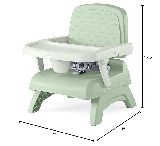 Chicco Bento Booster 3-in-1 Portable Booster Seat for Table, Feeding Seat and Toddler Chair for Babies and Toddlers, for Children up to 50 lbs., Lightweight, Compact Fold, Sage/Green