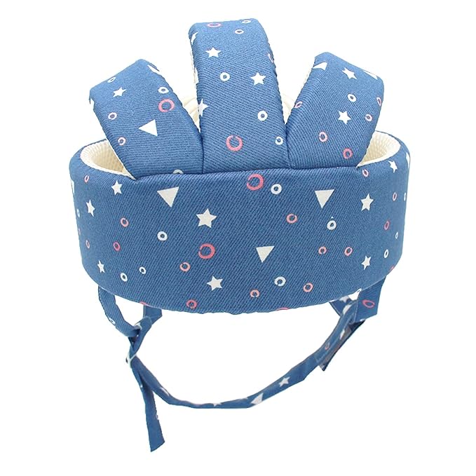 Baby Helmet Toddler Children Headguard Infant Head Cushion Protective Harnesses Cap Soft Adjustable Kid Hat Head Protector (Starry Blue)
