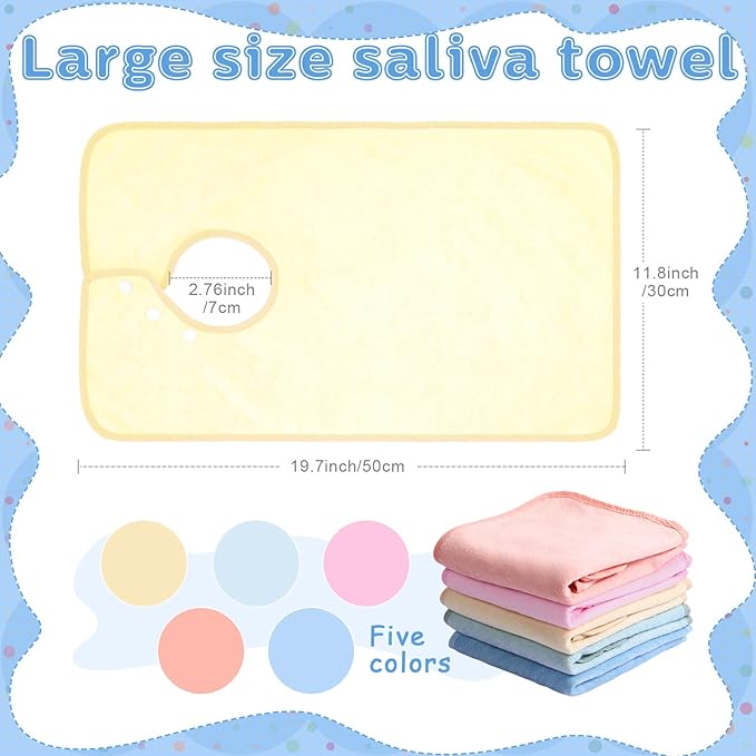 Hercicy Full Coverage Pullover Toddler Baby Bibs Terry Cloth Bibs with Snap Button for 0-4 Years Unisex Feeding Drooling