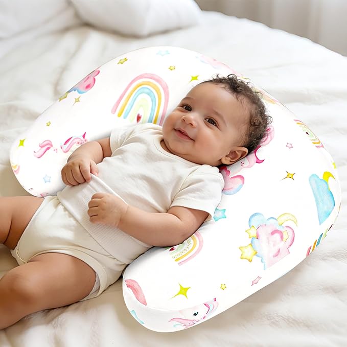 Pea Pod Nursing Pillow Cover, Soft Stretchy Nursing Cover for New-Designed Breastfeeding Pillow, Removable Feeding Slipover for Baby Boy and Girls, Cute Unicorn Pattern