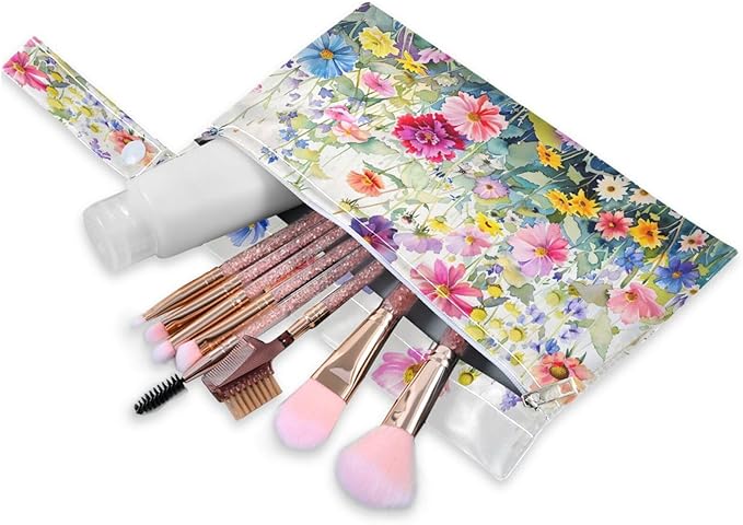 2 Piece Wet and Dry Storage Bag, Travel Wet and Dry Bag, Waterproof Reusable, For Travel, Beach, Pool, Diapers, Toiletries, Doodle Colorful Flower Pattern
