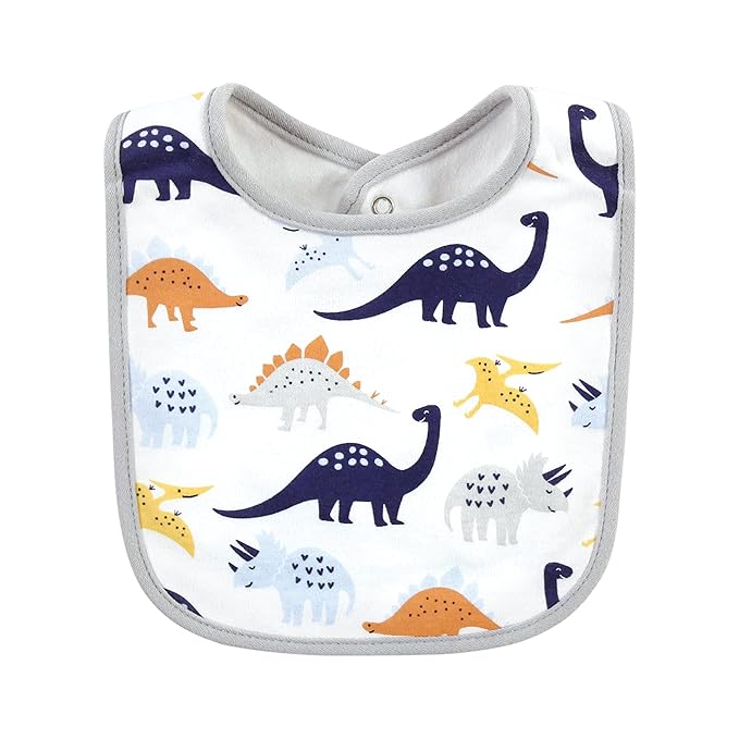 Hudson Baby Unisex Baby Cotton Bibs, Hugasaurus, One Size