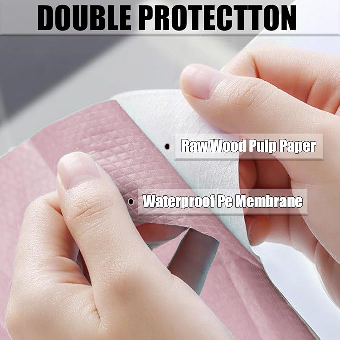 Rgqphantom 80 Pack Toilet Seat Covers Disposable 16x24 Inch XL Portable Toilet Liners Travel Seat Cover for Outdoors,Hotel, Hospital, Travel, Public Toilet Seat Cover (80pack, PINK)